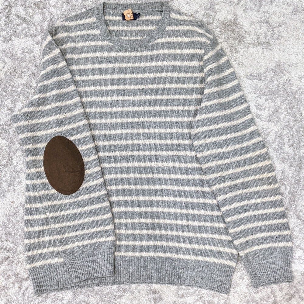 Gray and Ivory striped sweater by J. Crew
